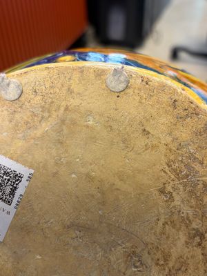 A large polychrome Italian maiolica albarello inscribed 'Mostarda Fina' — photo 1