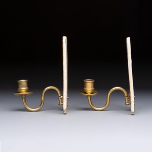 A pair of Chinese Canton famille rose 'Mandarin Subject' wall sconces — photo 3