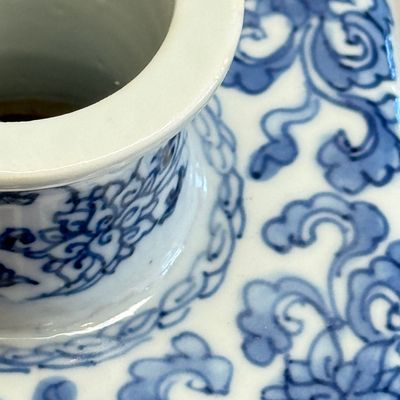 A pair of Chinese blue and white 'Blossoming Flower Branches' square flasks and covers — 照片 48