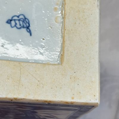A pair of Chinese blue and white 'Blossoming Flower Branches' square flasks and covers — 照片 55
