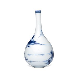 A pair of Chinese blue and white 'Scholars in a River Landscape' bottle vases — foto 11