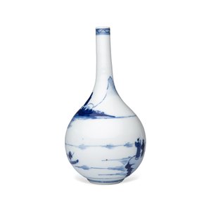 A pair of Chinese blue and white 'Scholars in a River Landscape' bottle vases — foto 5