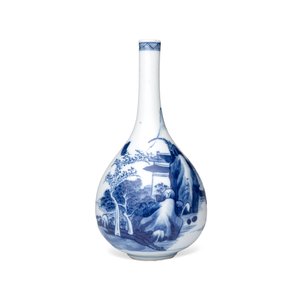 A pair of Chinese blue and white 'Scholars in a River Landscape' bottle vases — foto 9