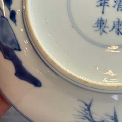 A pair of Chinese blue and white 'Ta Xue Xun Mei 踏雪尋梅' plates — 照片 14