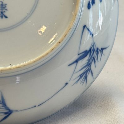 A pair of Chinese blue and white 'Ta Xue Xun Mei 踏雪尋梅' plates — 照片 17