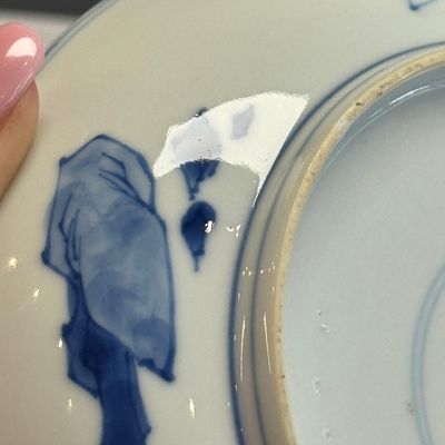 A pair of Chinese blue and white 'Ta Xue Xun Mei 踏雪尋梅' plates — 照片 24
