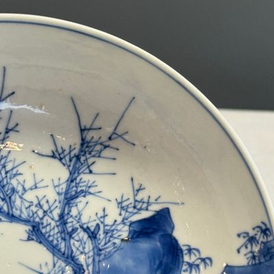 A pair of Chinese blue and white 'Ta Xue Xun Mei 踏雪尋梅' plates — 照片 30