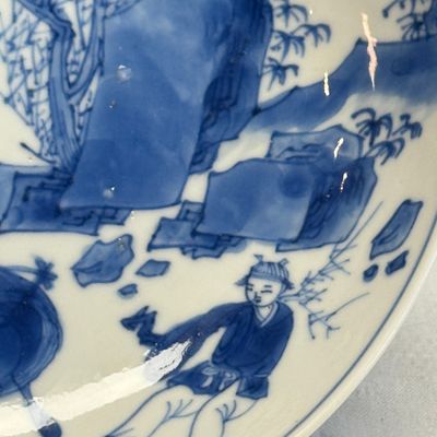A pair of Chinese blue and white 'Ta Xue Xun Mei 踏雪尋梅' plates — 照片 31