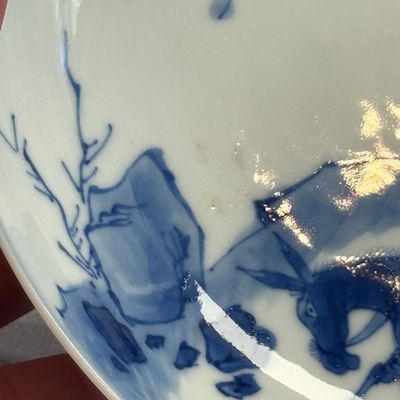 A pair of Chinese blue and white 'Ta Xue Xun Mei 踏雪尋梅' plates — 照片 10