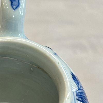 A pair of Chinese blue and white covered mustard pots with floral design — 照片 18