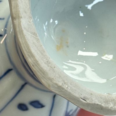 A pair of Chinese blue and white covered mustard pots with floral design — 照片 21