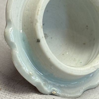 A pair of Chinese blue and white covered mustard pots with floral design — 照片 29