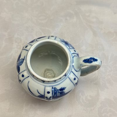 A pair of Chinese blue and white covered mustard pots with floral design — 照片 41
