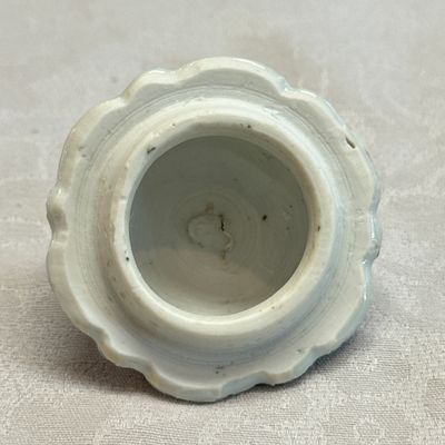 A pair of Chinese blue and white covered mustard pots with floral design — 照片 48
