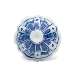 A pair of Chinese blue and white covered mustard pots with floral design — 照片 6
