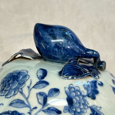 A pair of Chinese blue and white covered tureens with floral design — photo 61