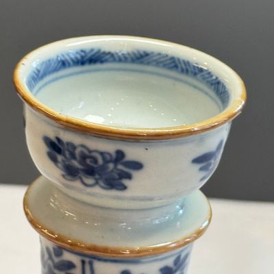 A pair of Chinese blue and white double-walled 'Linglong' hookah bases  — photo 11