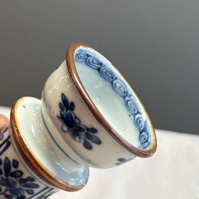 A pair of Chinese blue and white double-walled 'Linglong' hookah bases  — photo 31