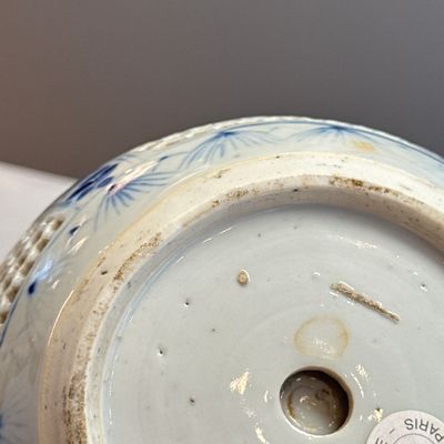A pair of Chinese blue and white double-walled 'Linglong' hookah bases  — photo 39