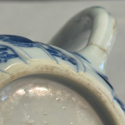 A pair of Chinese blue and white lotus-shaped teapots with mounts — photo 19