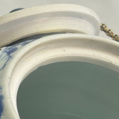 A pair of Chinese blue and white lotus-shaped teapots with mounts — photo 39