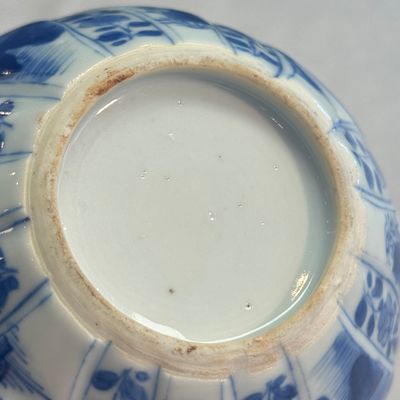 A pair of Chinese blue and white lotus-shaped teapots with mounts — photo 40