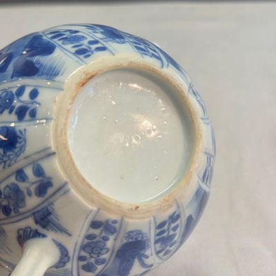 A pair of Chinese blue and white lotus-shaped teapots with mounts — photo 41