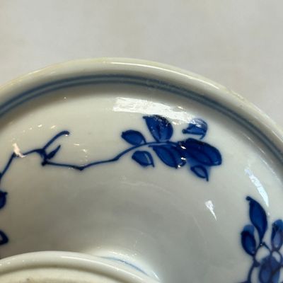 A pair of Chinese blue and white salts with antiquities design — photo 14