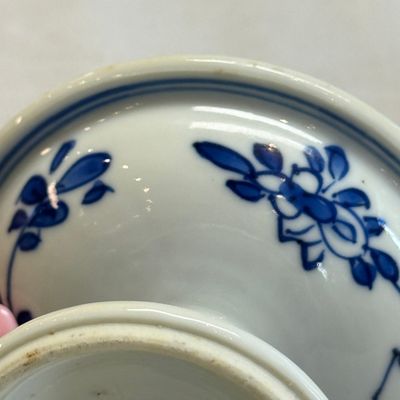 A pair of Chinese blue and white salts with antiquities design — photo 15