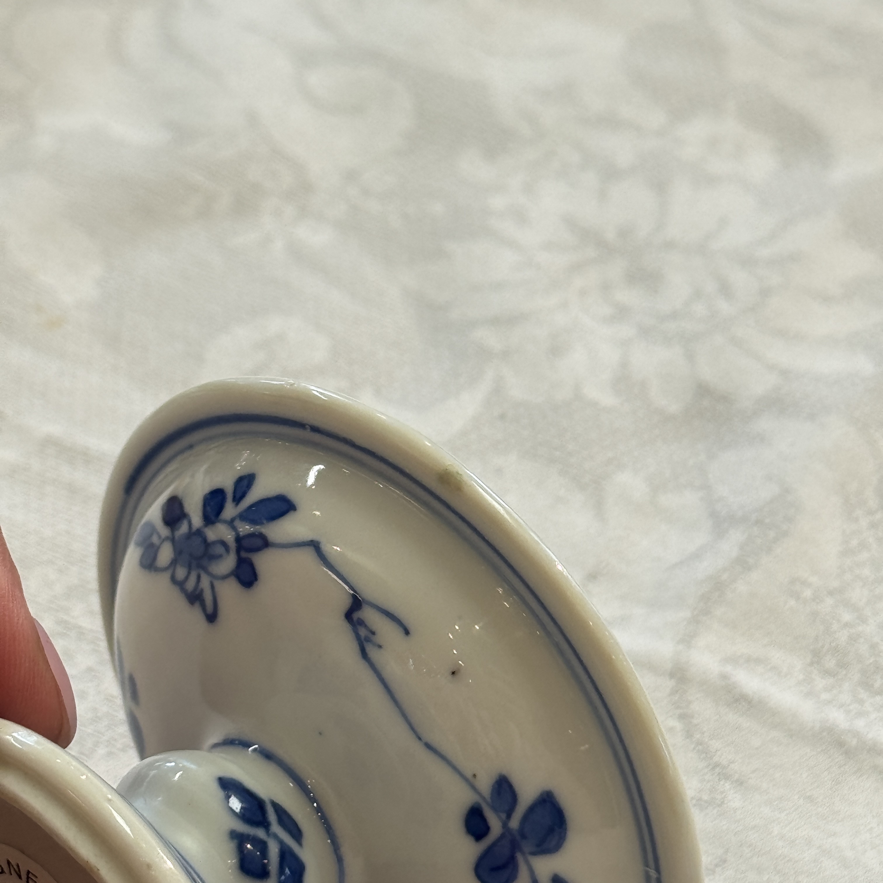 A pair of Chinese blue and white salts with antiquities design — photo 19