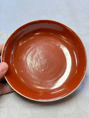 A pair of Chinese coral-red-glazed plates — photo 9