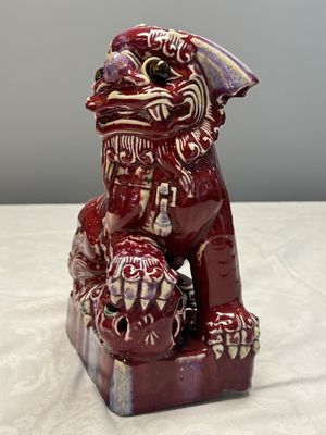 A pair of Chinese flambé-glazed models of Buddhist lions — photo 14