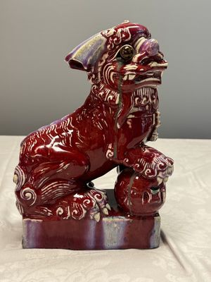 A pair of Chinese flambé-glazed models of Buddhist lions — photo 15