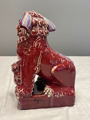 A pair of Chinese flambé-glazed models of Buddhist lions — photo 17