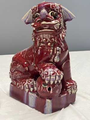 A pair of Chinese flambé-glazed models of Buddhist lions — photo 18
