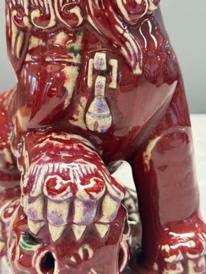 A pair of Chinese flambé-glazed models of Buddhist lions — photo 19