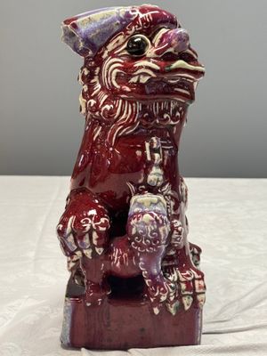 A pair of Chinese flambé-glazed models of Buddhist lions — photo 6