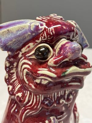 A pair of Chinese flambé-glazed models of Buddhist lions — photo 7