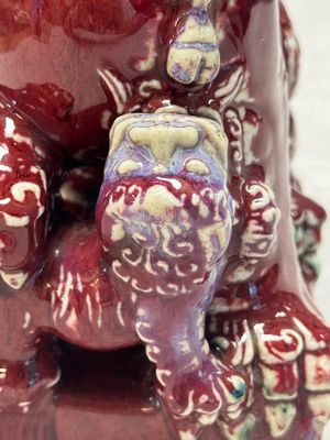 A pair of Chinese flambé-glazed models of Buddhist lions — photo 8