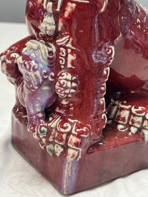 A pair of Chinese flambé-glazed models of Buddhist lions — photo 9