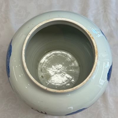 A pair of Chinese underglaze-blue, copper-red and celadon-glazed 'Dragon and Tiger' vases and covers — photo 37