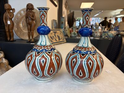 A pair of unusual Samson Iznik-style bottle vases — photo 2