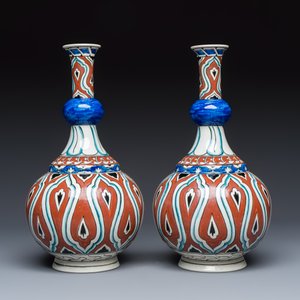 A pair of unusual Samson Iznik-style bottle vases — photo 4