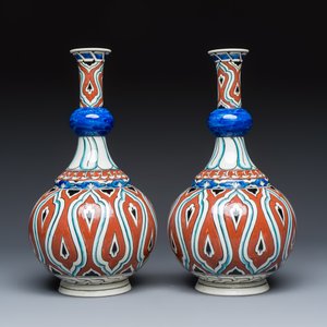A pair of unusual Samson Iznik-style bottle vases — photo 5