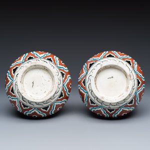 A pair of unusual Samson Iznik-style bottle vases — photo 7