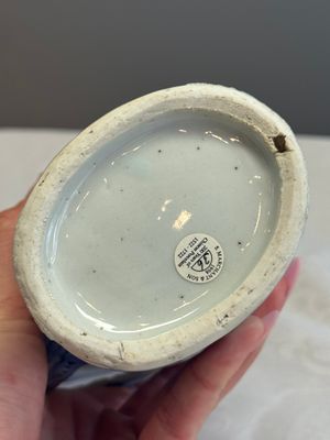 A rare Chinese blue and white 'Crayfish' ewer with silver cover  — 照片 9