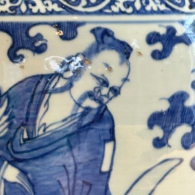 A rare Chinese blue and white 'Immortals' vase — foto 5