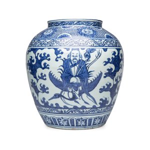 A rare Chinese blue and white 'Immortals' vase — foto 2