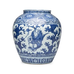 A rare Chinese blue and white 'Immortals' vase — foto 3