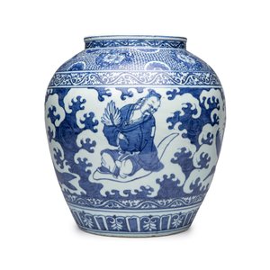 A rare Chinese blue and white 'Immortals' vase — foto 5
